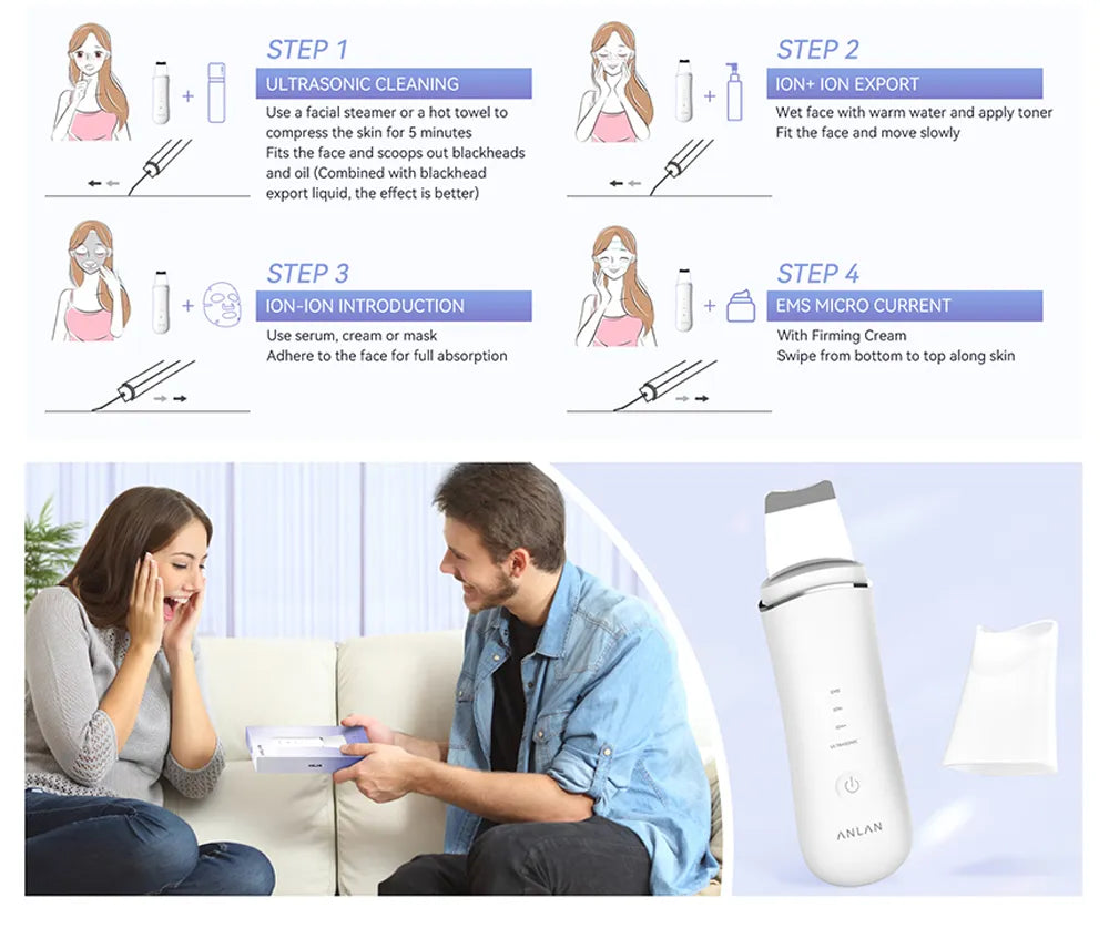 IPX5 Ultrasonic Skin Scrubber