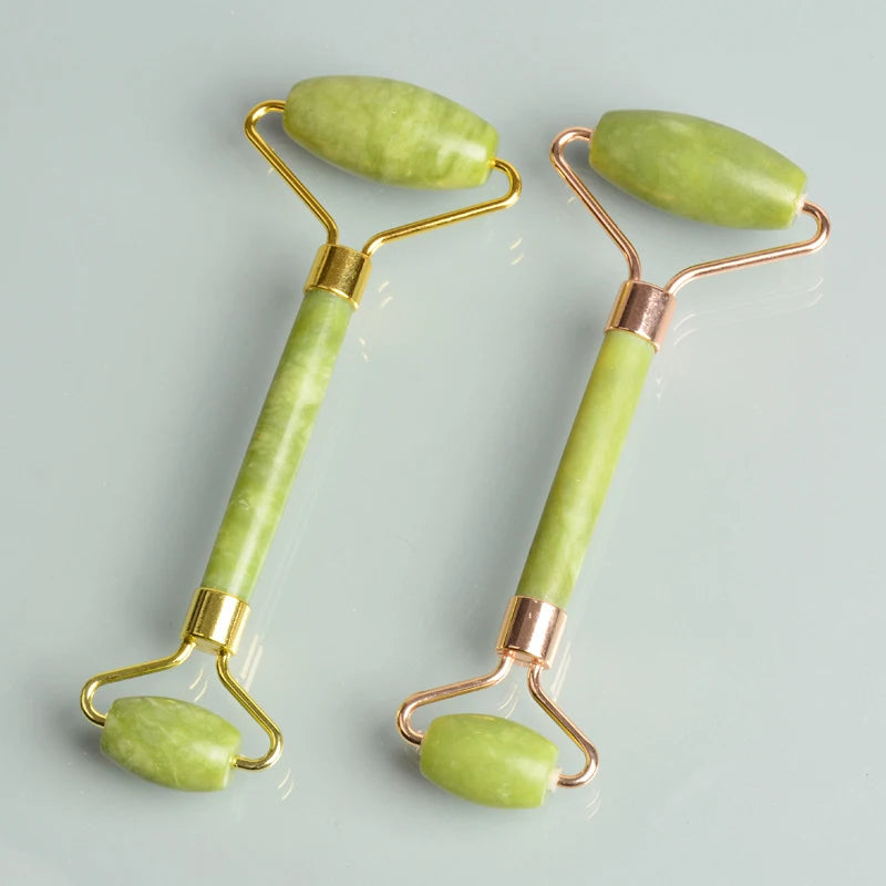 Green Gua Sha Face Massage Roller