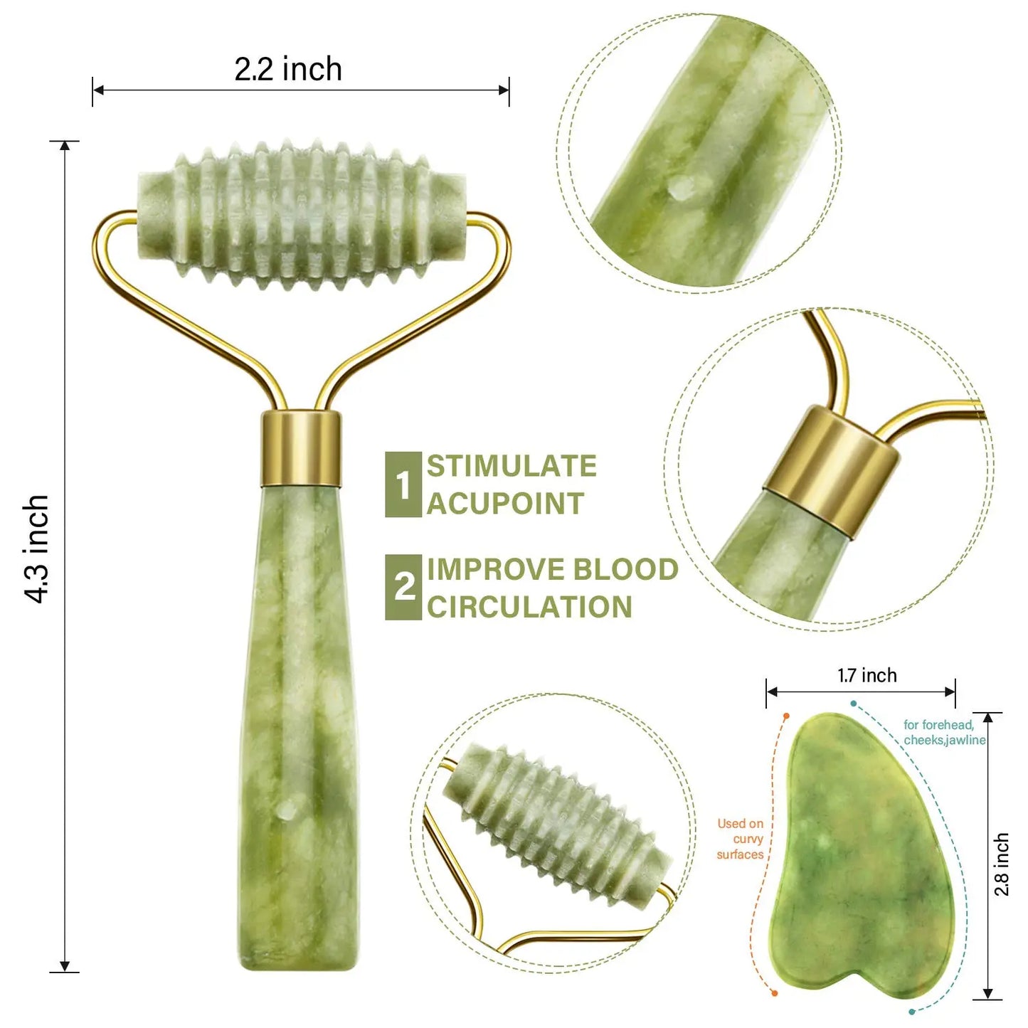 Gua Sha Natural Stone Massage Rollers