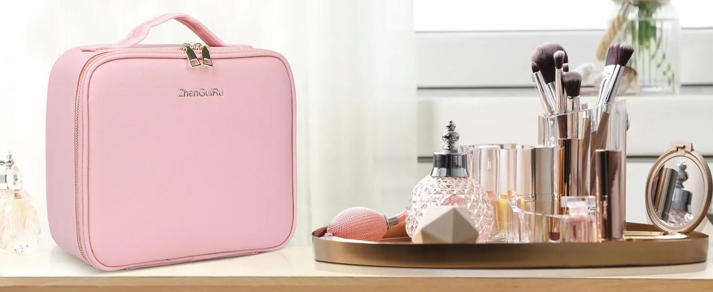 LED Mirror Cosmetic Travel Bag