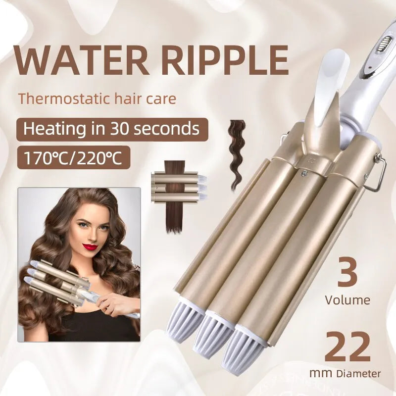 KM Professional Triple Barrel Crimp Curling Iron