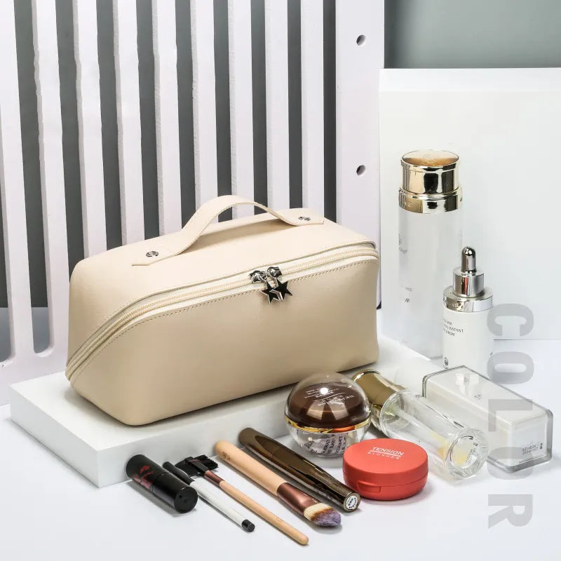 Starry Leather Cosmetics Pouch Bag