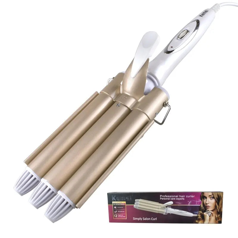 KM Professional Triple Barrel Crimp Curling Iron