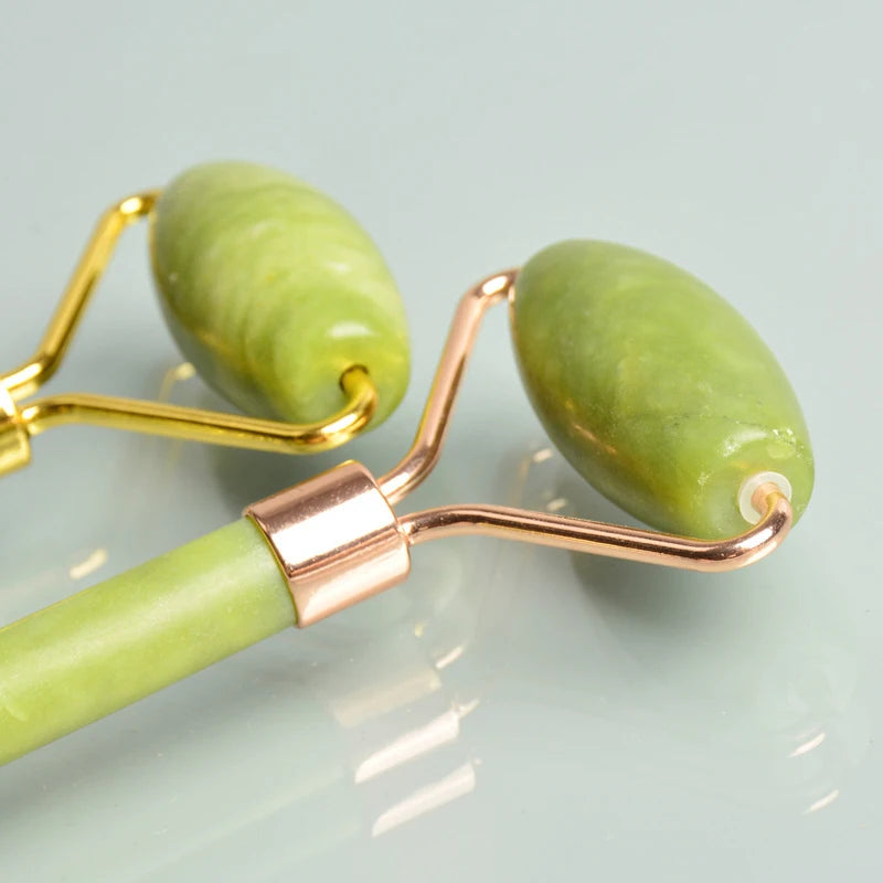 Green Gua Sha Face Massage Roller
