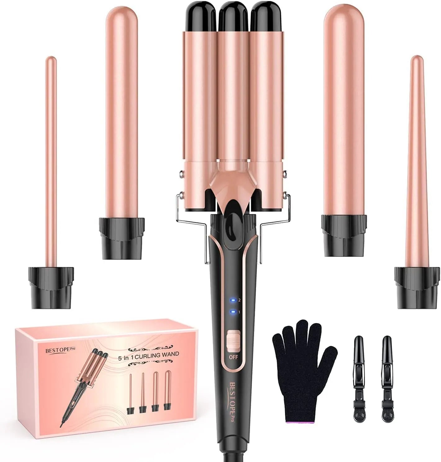BTop 5 in 1 Crimp Curling Iron