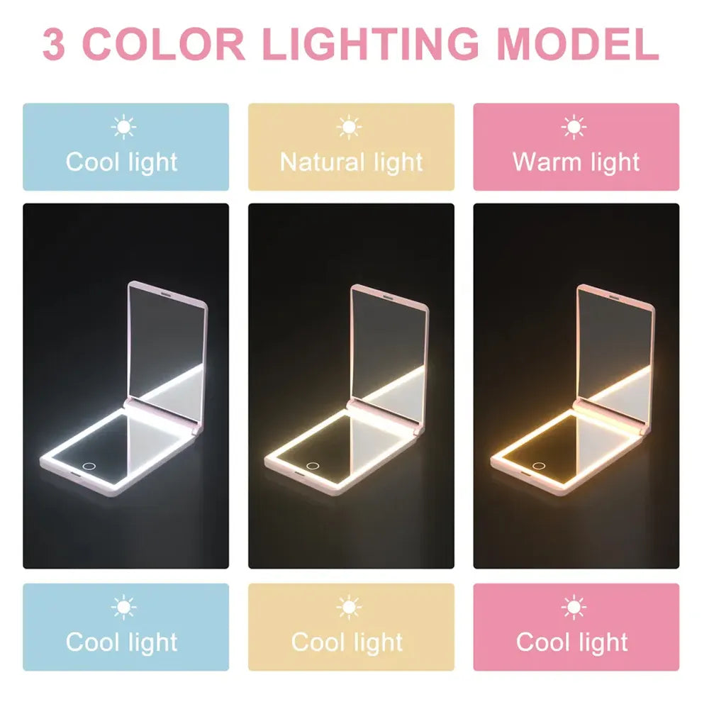 LED Travel Compact Mirror