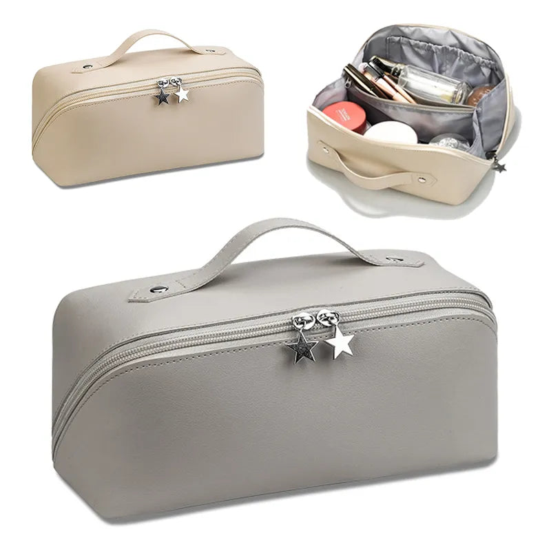 Starry Leather Cosmetics Pouch Bag