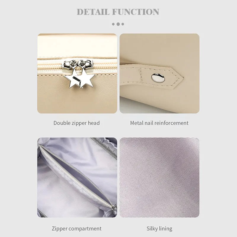 Starry Leather Cosmetics Pouch Bag