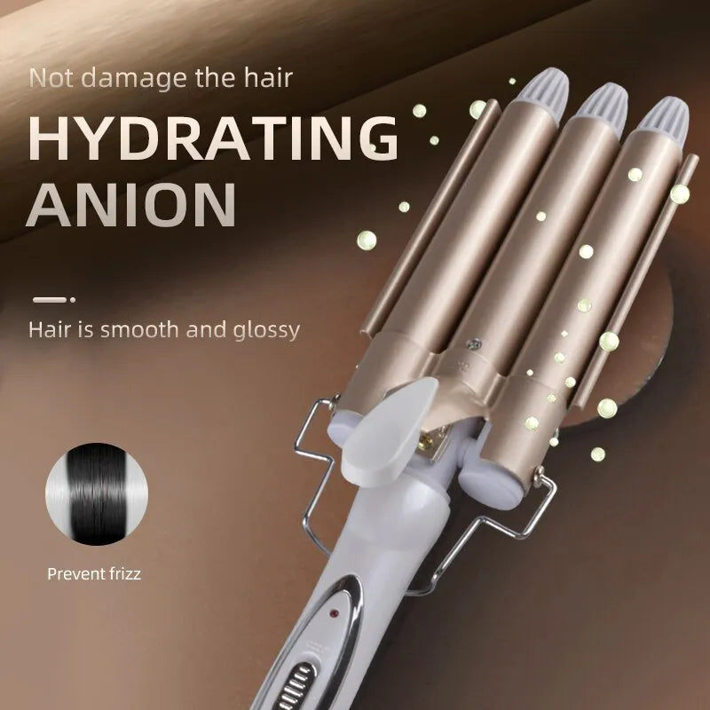 KM Professional Triple Barrel Crimp Curling Iron