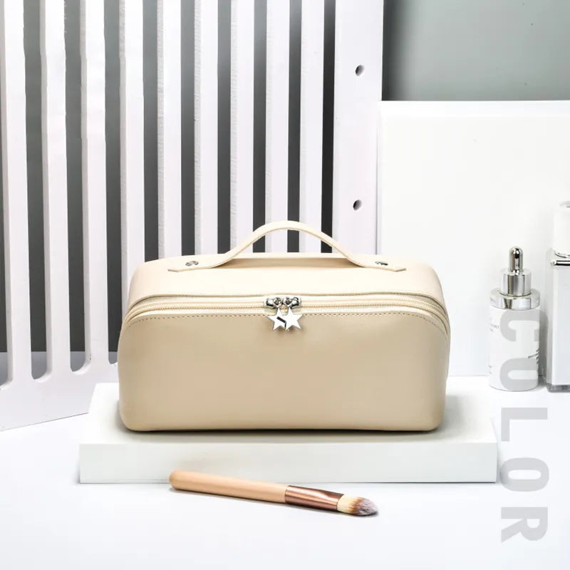 Starry Leather Cosmetics Pouch Bag