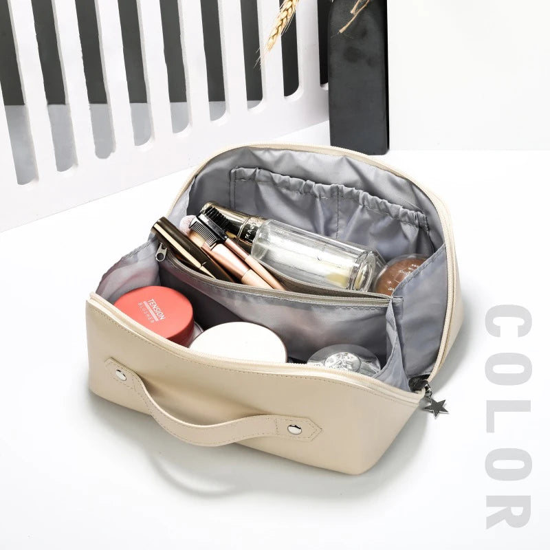 Starry Leather Cosmetics Pouch Bag