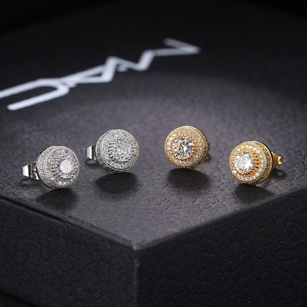 Double Bead Diamond Earrings