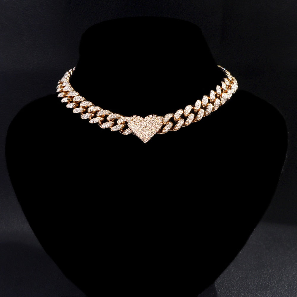 Iced Out Miami Cuban Chain Necklace and Jewelry Sets