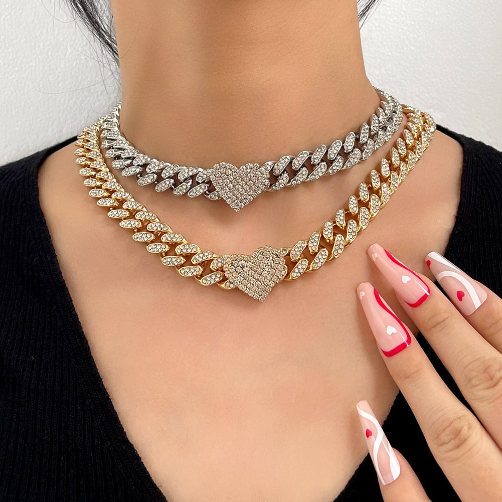 Iced Out Miami Cuban Chain Necklace and Jewelry Sets