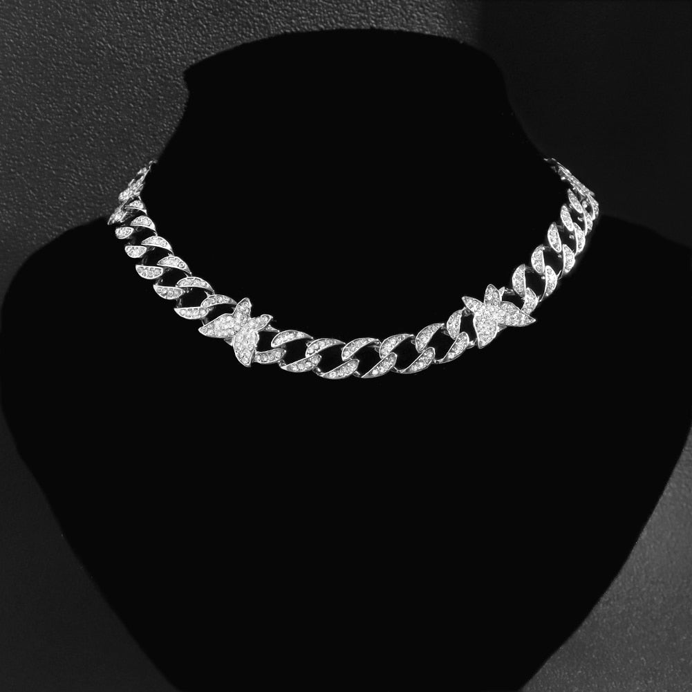 Iced Out Miami Cuban Chain Necklace and Jewelry Sets