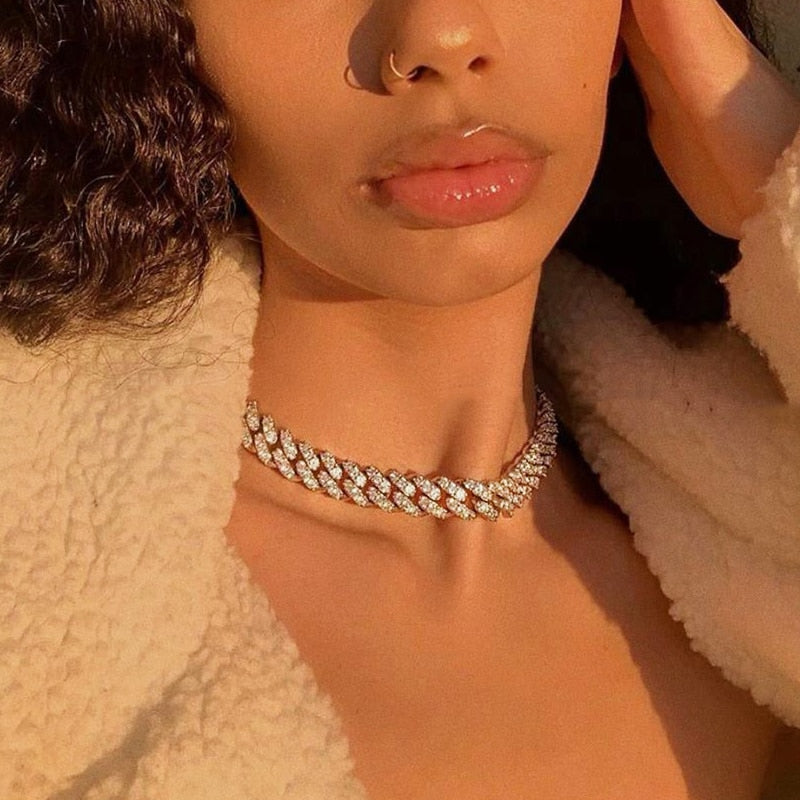 Iced Out Miami Cuban Chain Necklace and Jewelry Sets