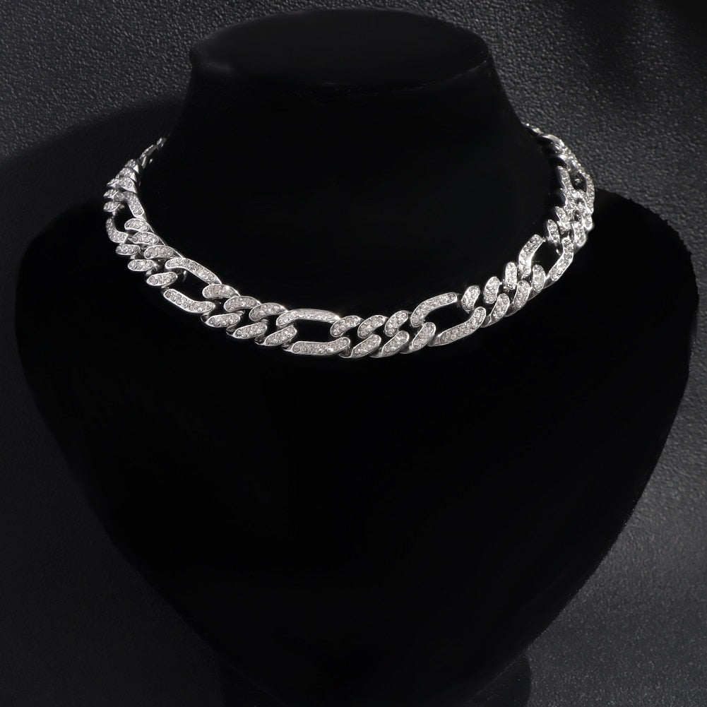 Iced Out Miami Cuban Chain Necklace and Jewelry Sets