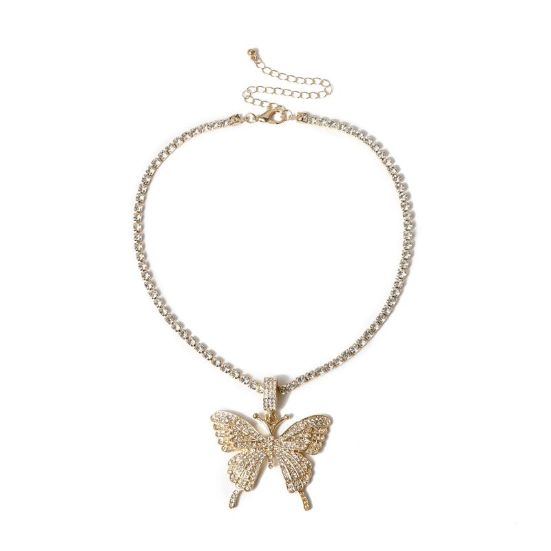 Cubic Iced Out Butterfly Necklace