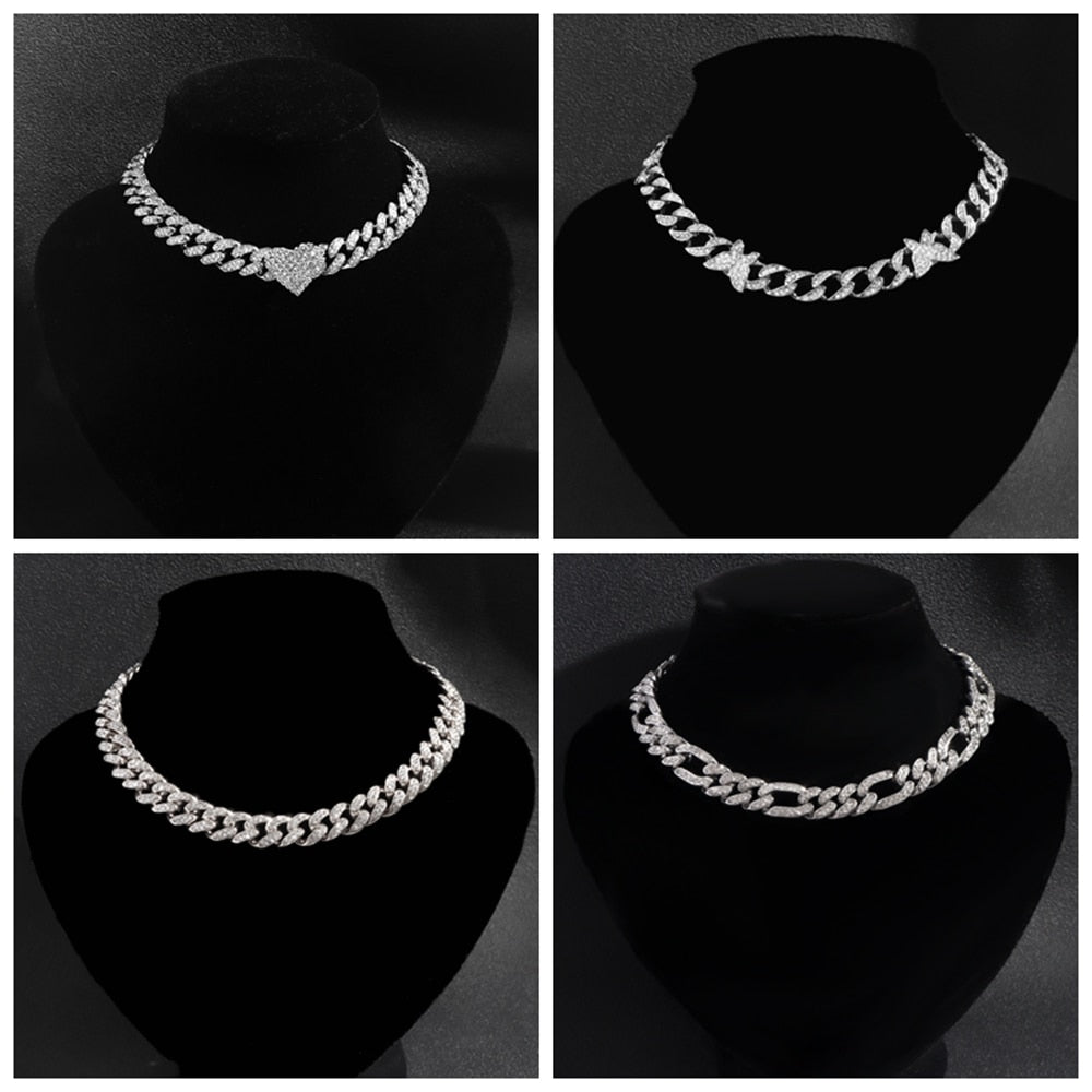 Iced Out Miami Cuban Chain Necklace and Jewelry Sets