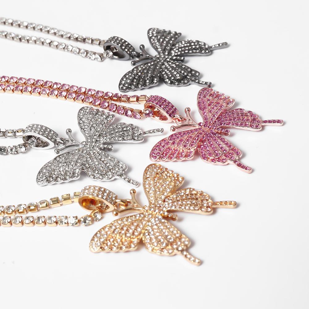 Cubic Iced Out Butterfly Necklace