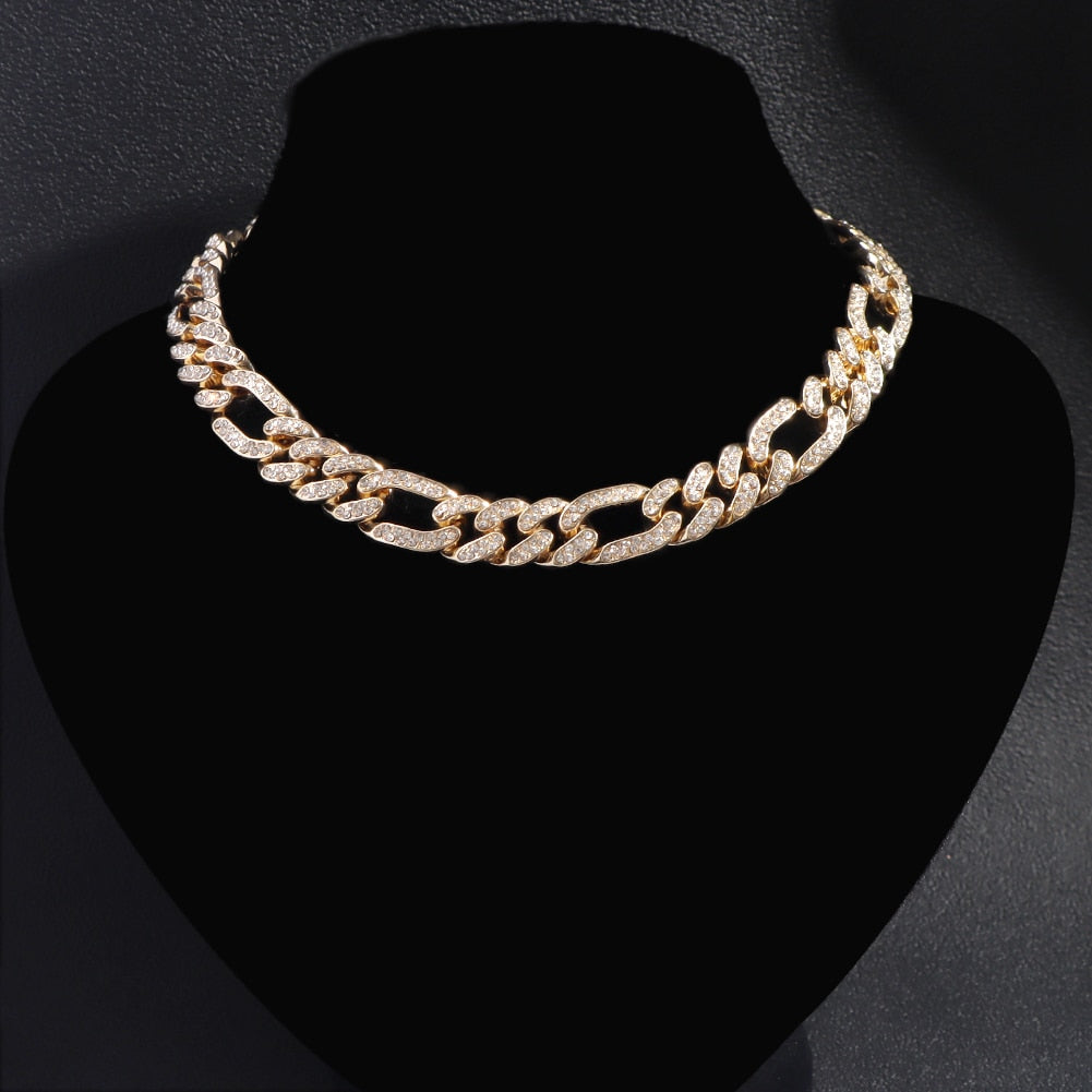 Iced Out Miami Cuban Chain Necklace and Jewelry Sets
