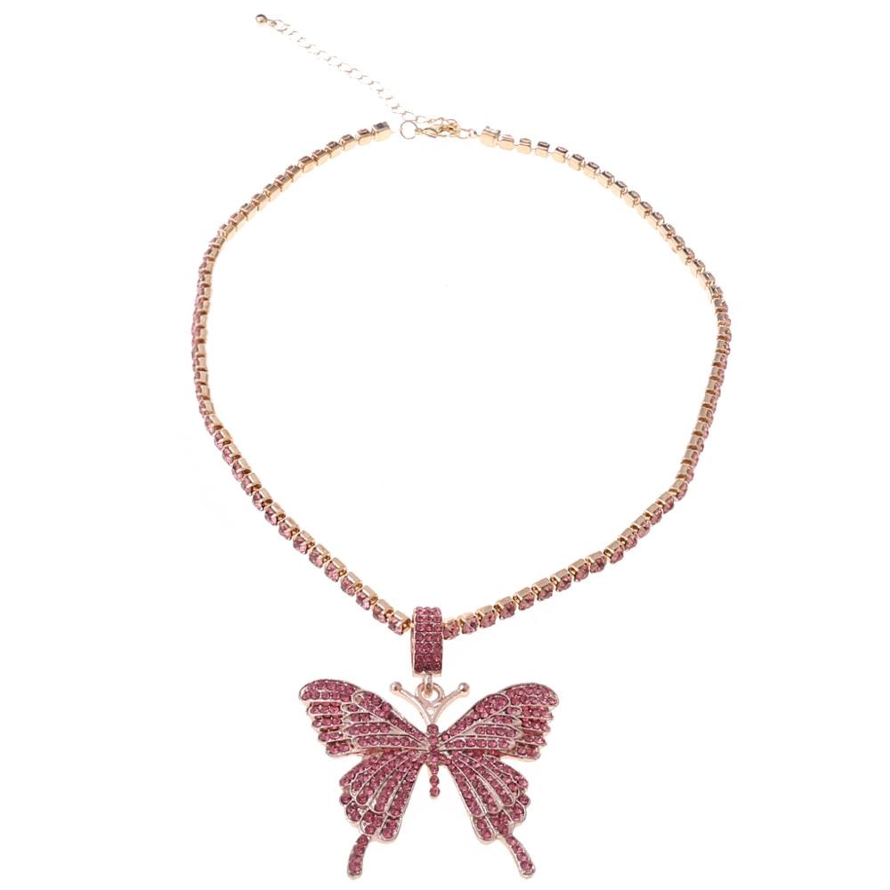 Cubic Iced Out Butterfly Necklace