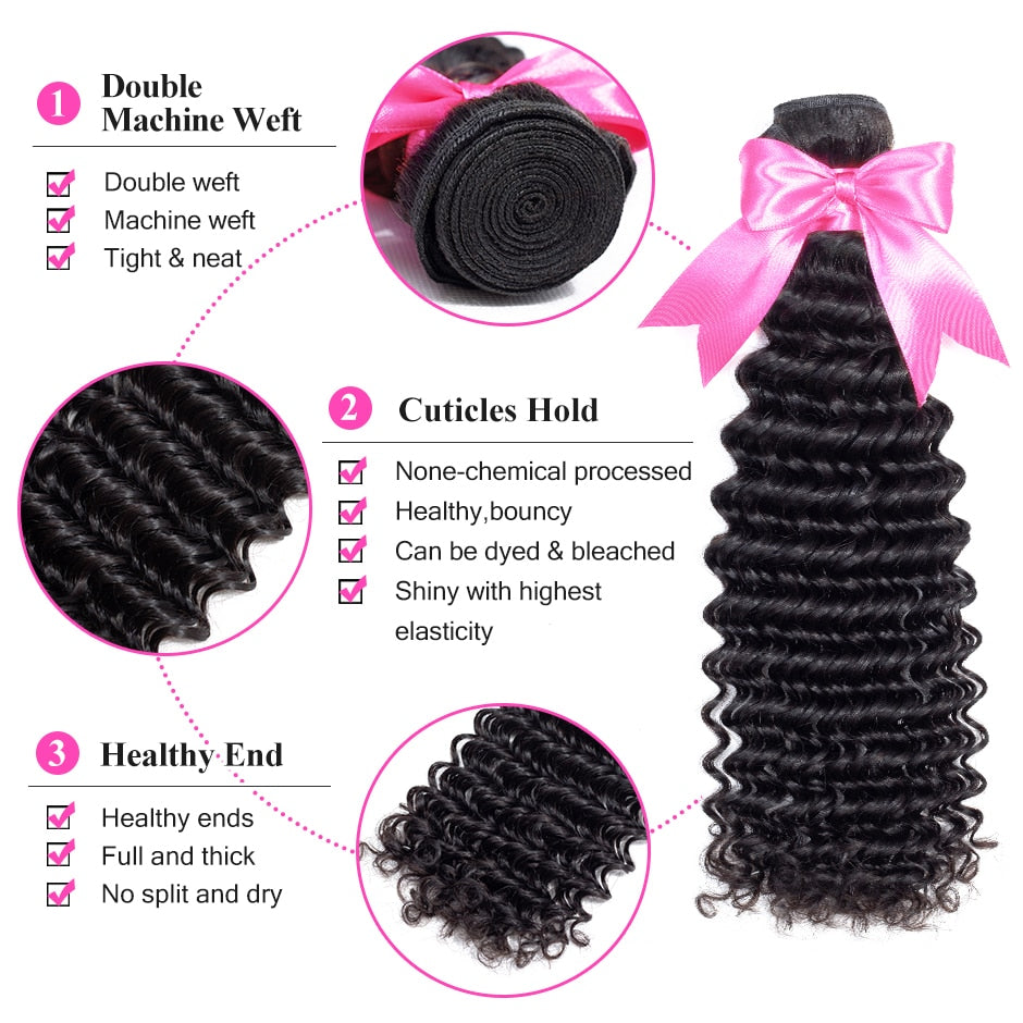 Brazilian Deep Wave Virgin Human Hair Bundle