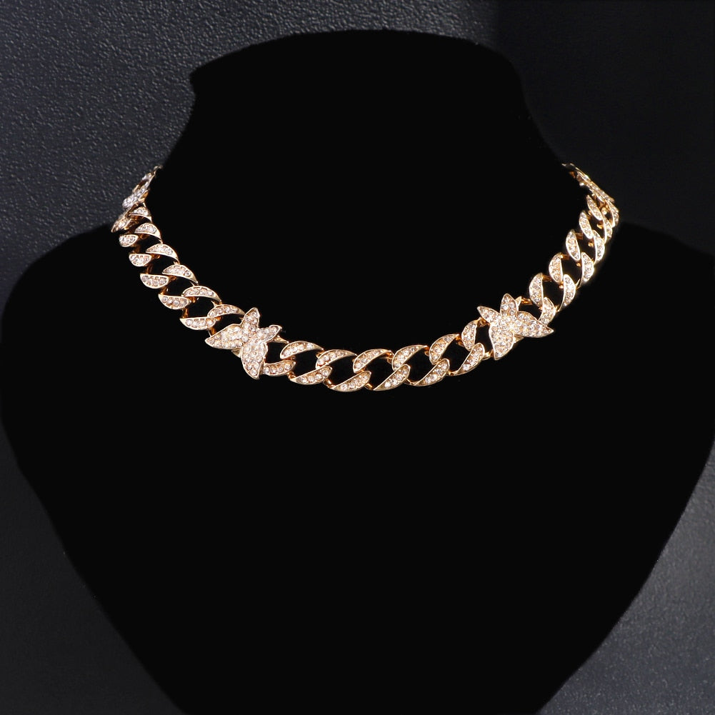 Iced Out Miami Cuban Chain Necklace and Jewelry Sets