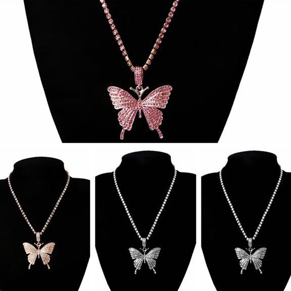 Cubic Iced Out Butterfly Necklace