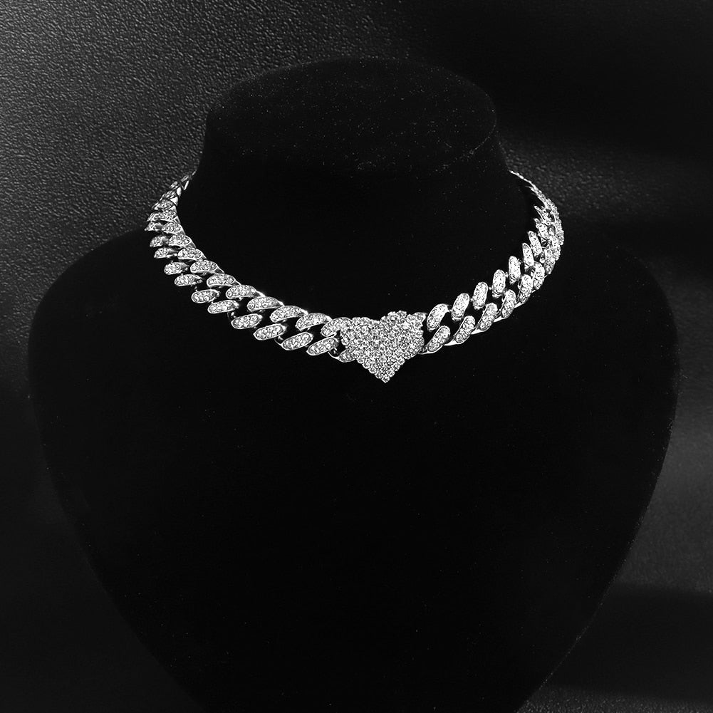 Iced Out Miami Cuban Chain Necklace and Jewelry Sets