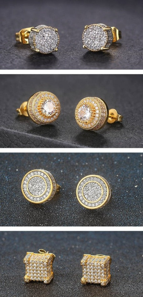 Double Bead Diamond Earrings