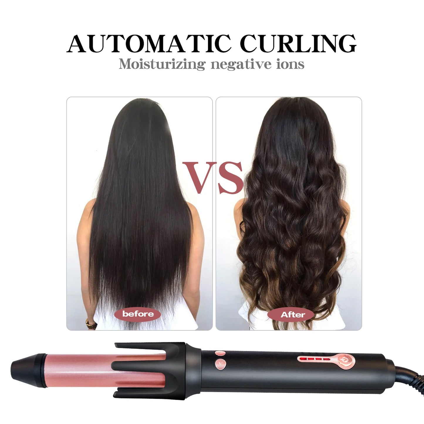Pink Pro Auto-Rotating Curling Iron