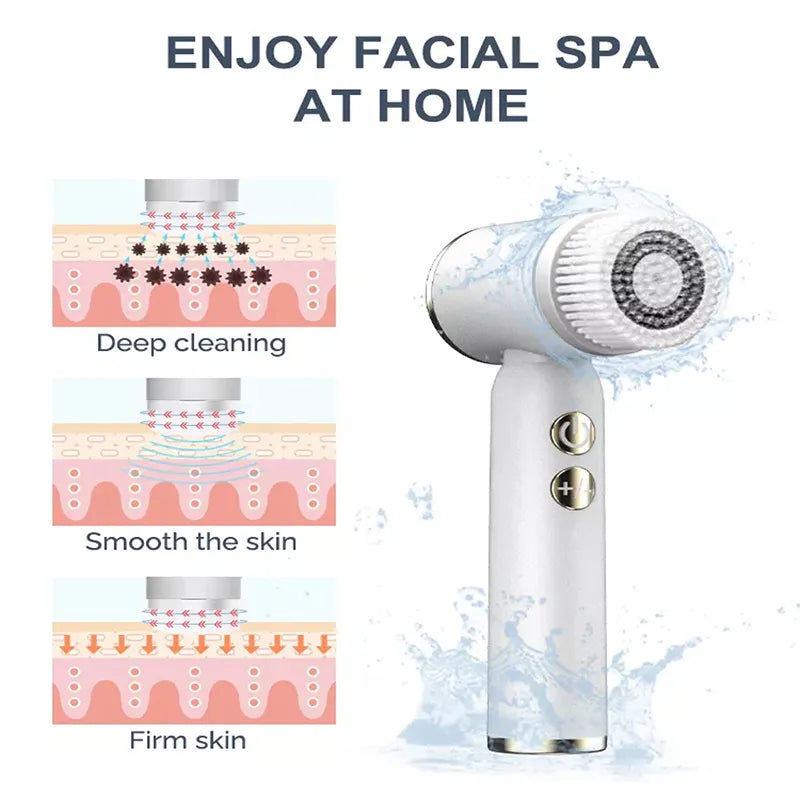 6 In 1 Ultrasonic Electric Face Cleansing Brush