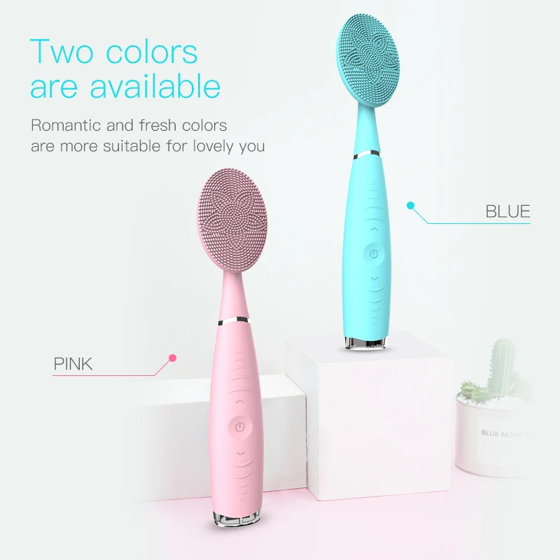 Electric Sonic Silicone Facial Cleaning Brush