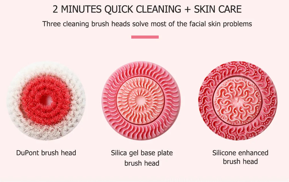 OLO 3 In 1 Silicone Electric Facial Cleansing Brush