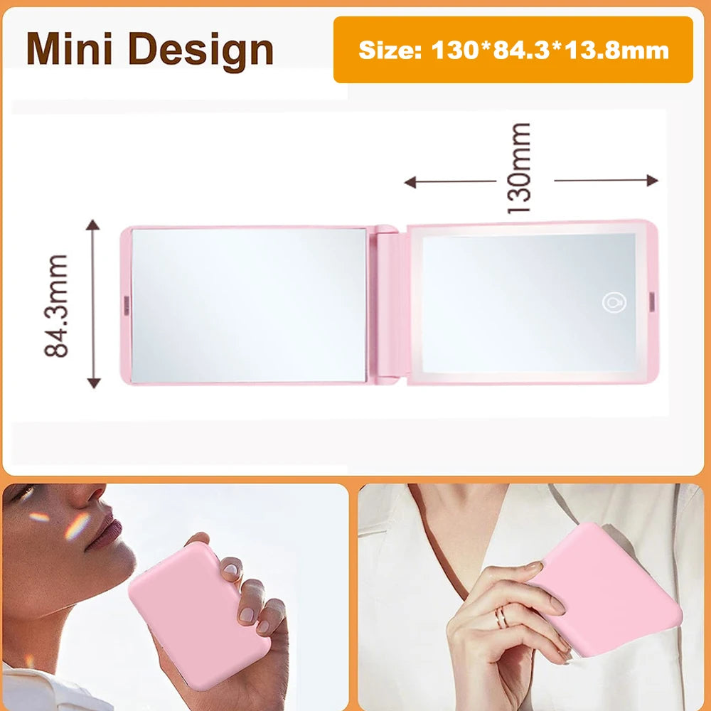 LED Travel Compact Mirror