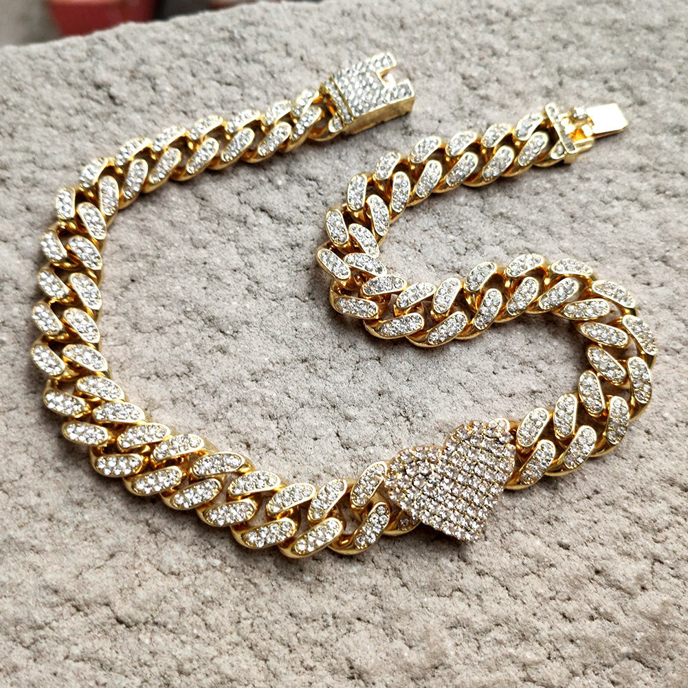 Iced Out Miami Cuban Chain Necklace and Jewelry Sets